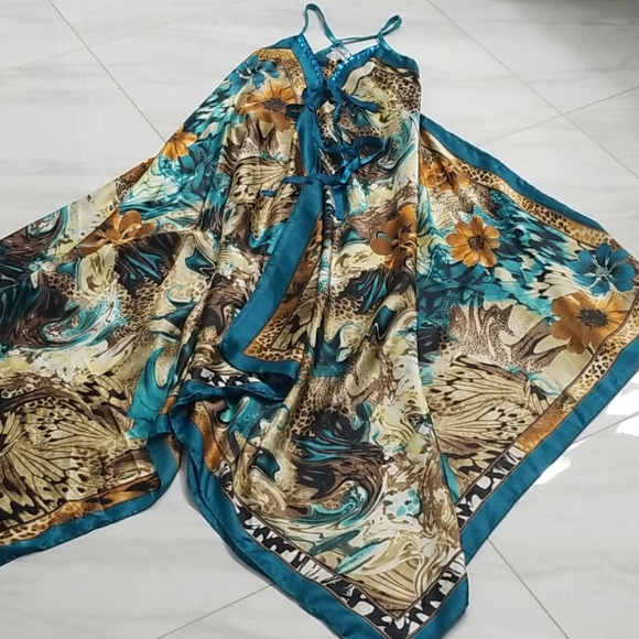 Beautiful Never Worn Asymmetrical Scarf Dress - Picture 2 of 8